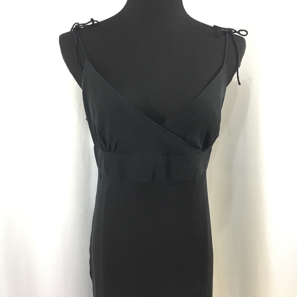 J. Crew black chiffon surplice empire dress size 4 - Picture 2 of 7